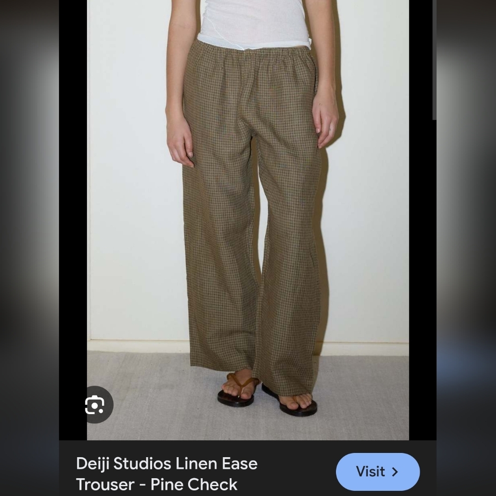 Vintage Linen Check Trousers